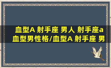 血型A 射手座 男人 射手座a血型男性格/血型A 射手座 男人 射手座a血型男性格-我的网站